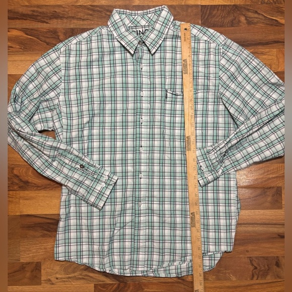 Cinch Modern Fit Men’s Size L Green Plaid Shirt Western Preppy Workwear Rodeo - Picture 5 of 5